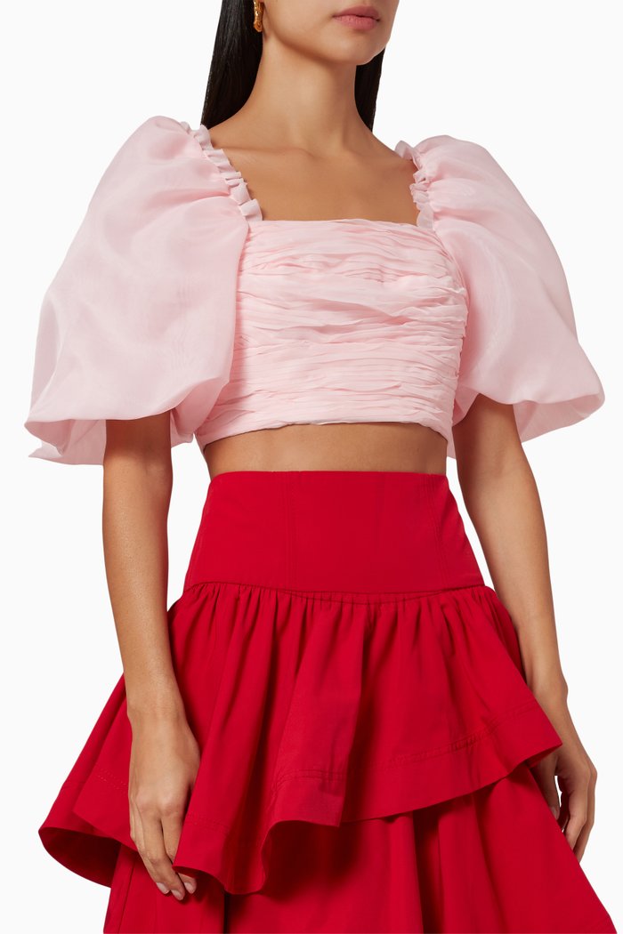 

Myriad Cropped Top in Organza, Pink