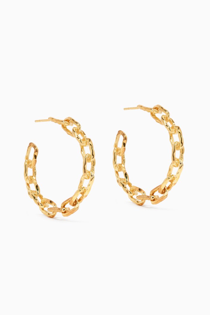 

Twisted Wire Hoop Earrings in 18kt Gold-plated Brass