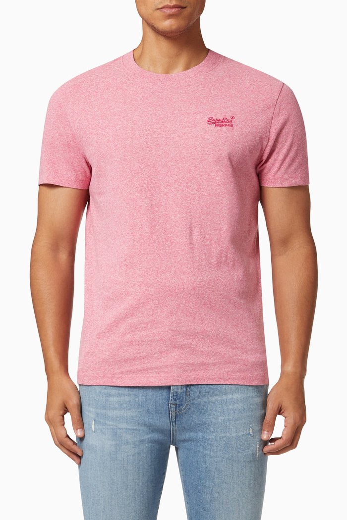 

Vintage Logo Embroidered T-Shirt in Cotton Jersey, Pink