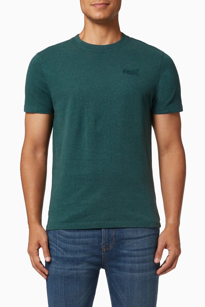 

Vintage Logo Embroidered T-Shirt in Cotton Jersey, Green