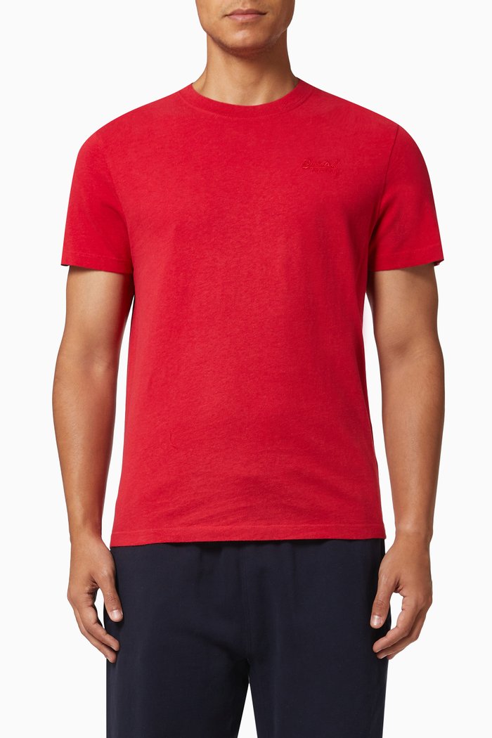 

Vintage Logo Embroidered T-Shirt in Cotton Jersey, Red