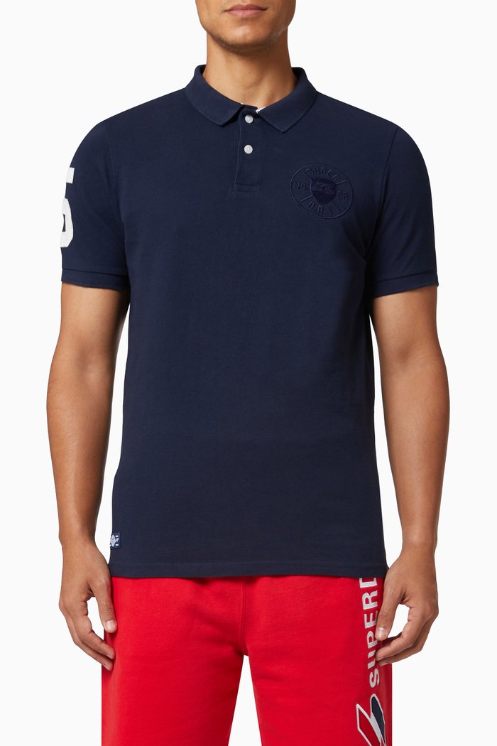 

Vintage Superstate Logo Polo Shirt in Cotton Piqué, Blue