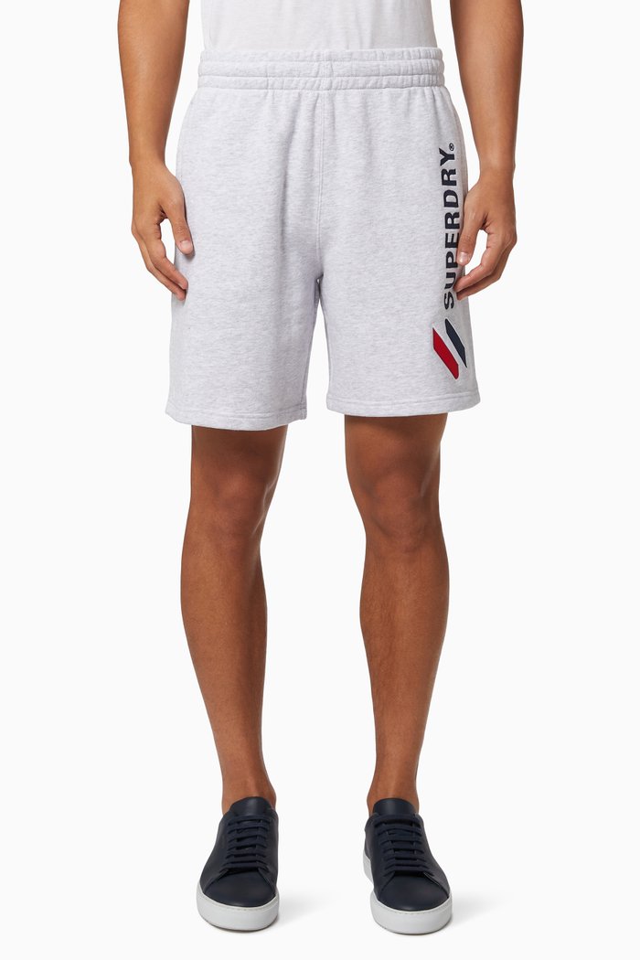 Code Applique Sweatshorts in Fleece, Grey