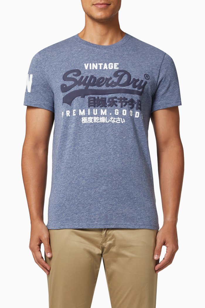 

Vintage Logo T-Shirt in Cotton Jersey, Blue