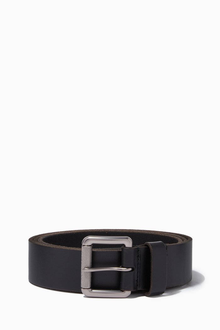 Badgeman Belt in Leather, Black