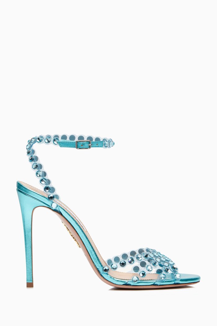 

Tequila 105 Sandals in Plexi & Metallic Nappa, Blue