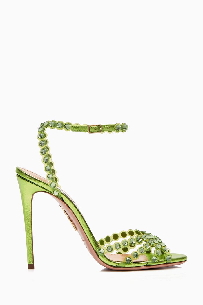 

Tequila 105 Sandals in Plexi & Metallic Nappa, Green