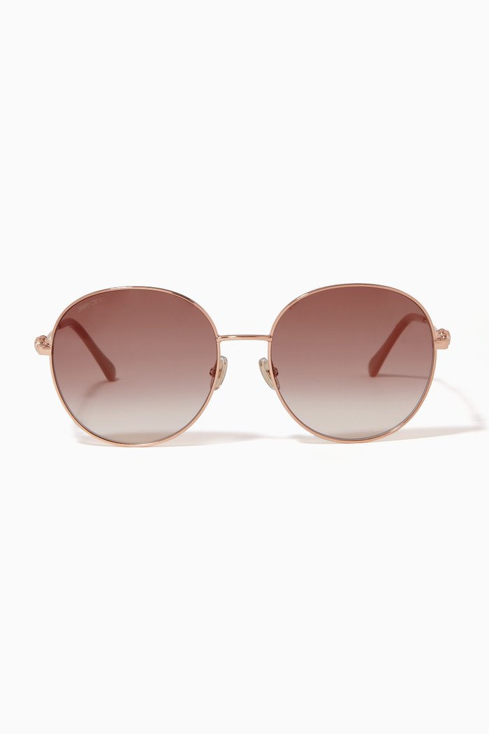 

Birdie Round Sunglasses in Metal, Gold