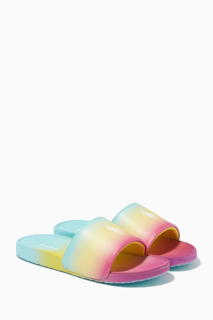 

Cayson Slide Sandals in Faux Leather & Rubber, Multicolour