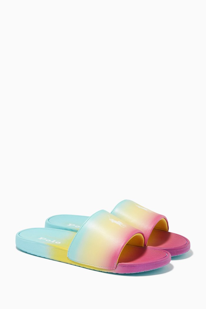 

Cayson Slide Sandals in Faux Leather & Rubber, Multicolour