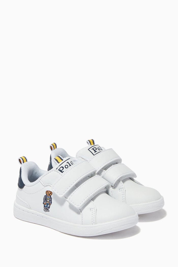 

Heritage Court Bear Sneakers in Faux Leather, White