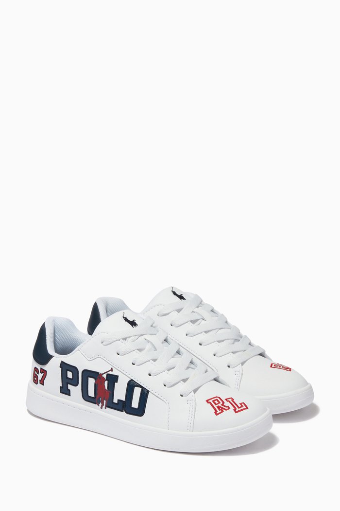 

Heritage Court Graphic Sneakers in Faux Leather, White