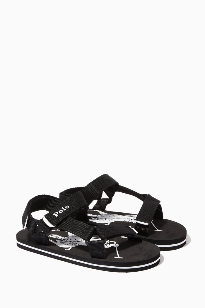 

Newhaven Sandals in Nylon & Rubber, Black
