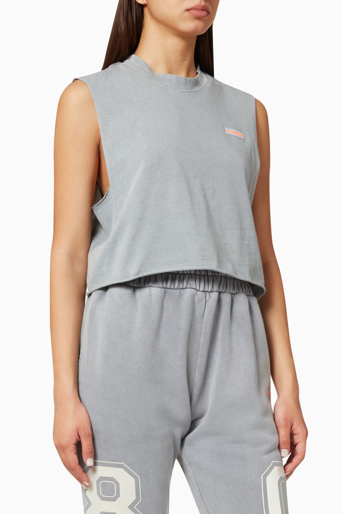 Solar Tank Top in Cotton Jersey, Silver