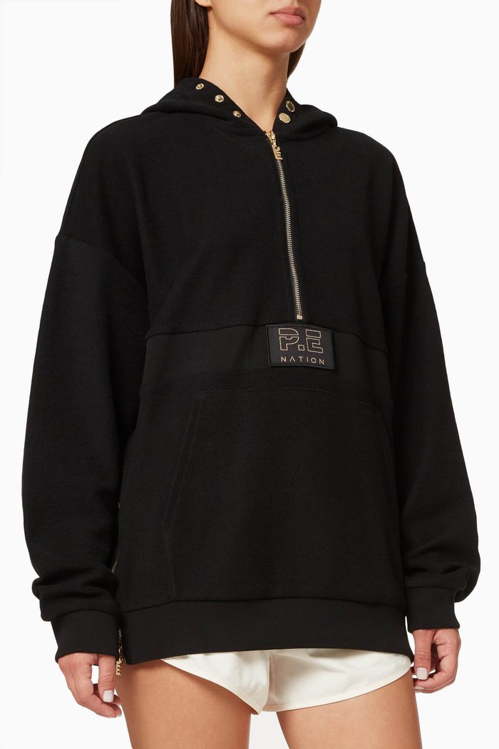 

Extra Time Hoodie in French Terry, Black