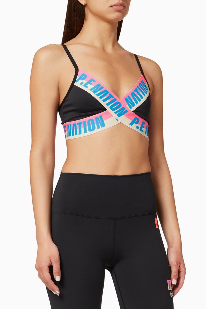 

Half Volley Sports Bra in Recycled Nylon, Black