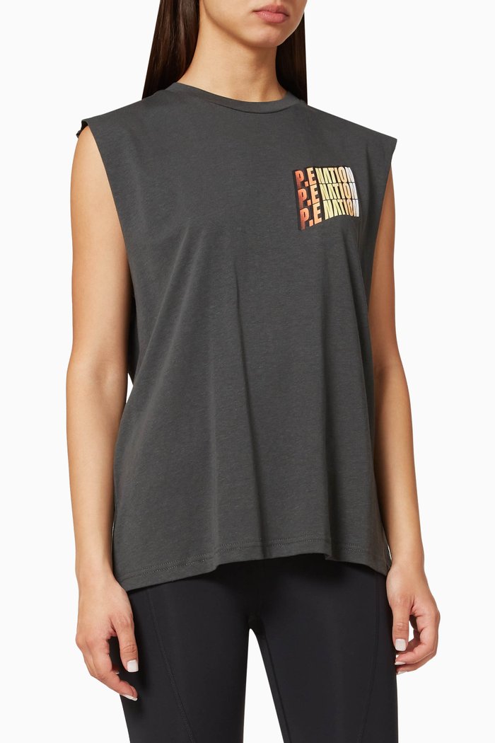

Overtake Tank Top in Cotton Jersey, Grey