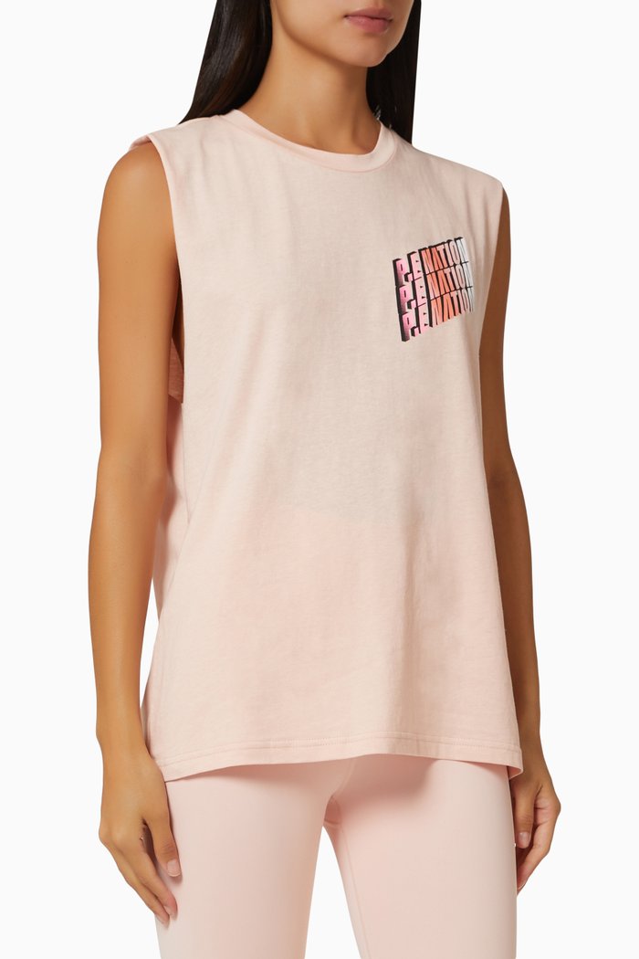 Overtake Tank in Organic Cotton, Pink