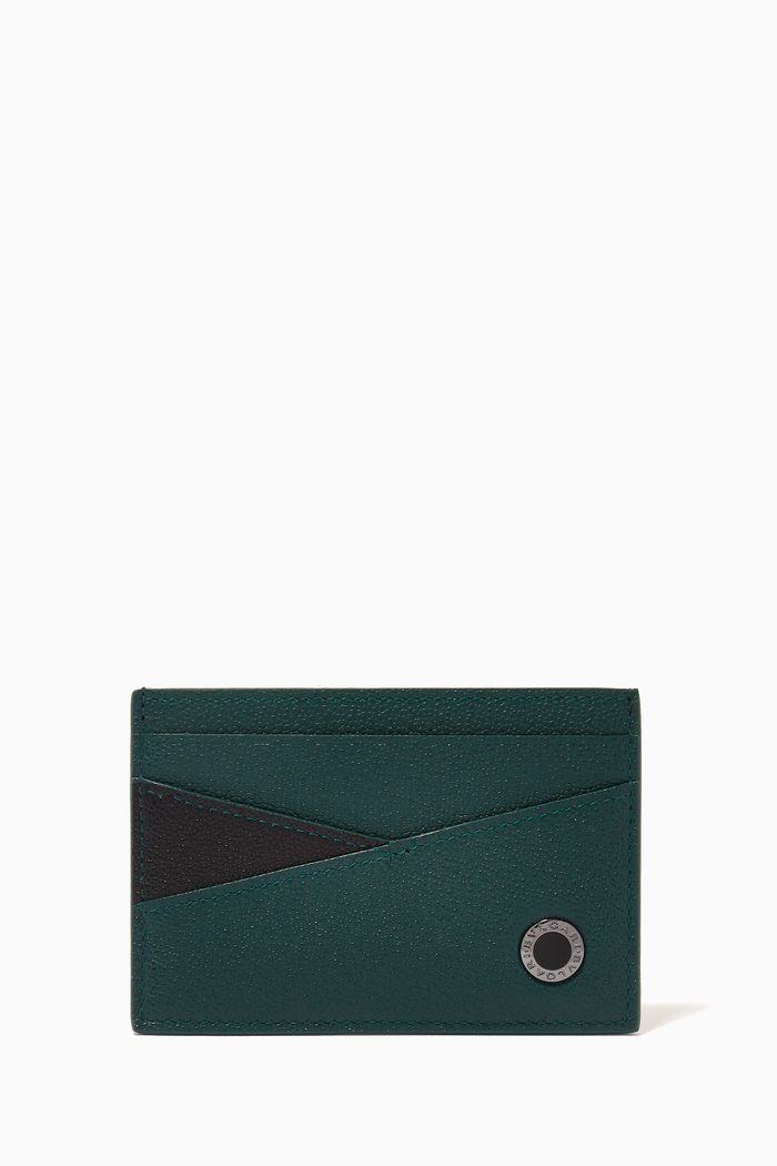 Bvlgari Bvlgari Card Holder in Leather, Green