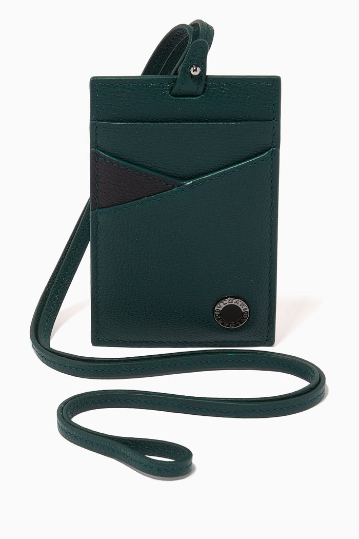 

Bvlgari Bvlgari Lanyard ID Holder in Leather, Green
