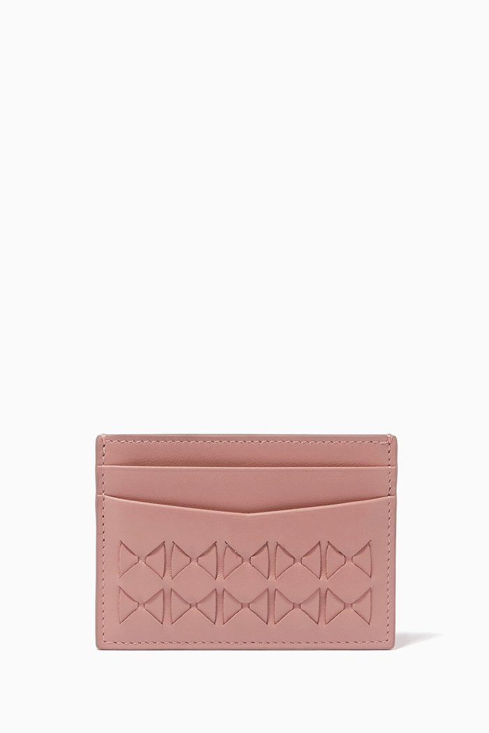 

Card Holder in Mosaico Leather, Pink