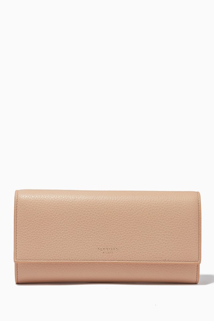 

Continental Wallet in Rugiada Leather, Neutral