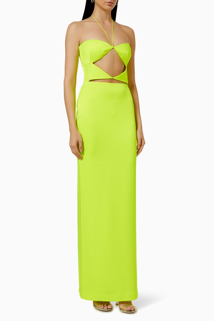 

Coryn Column Gown in Satin Crepe, Yellow