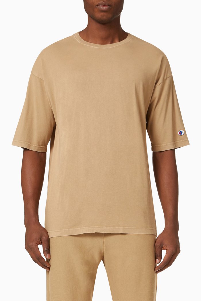 Crewneck T-Shirt in Cotton Jersey, Neutral
