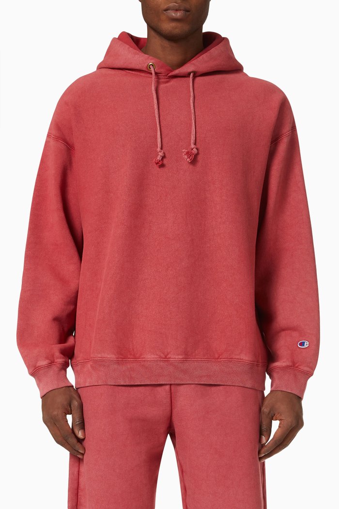 

Hooded Sweatshirt in Fleece, Red