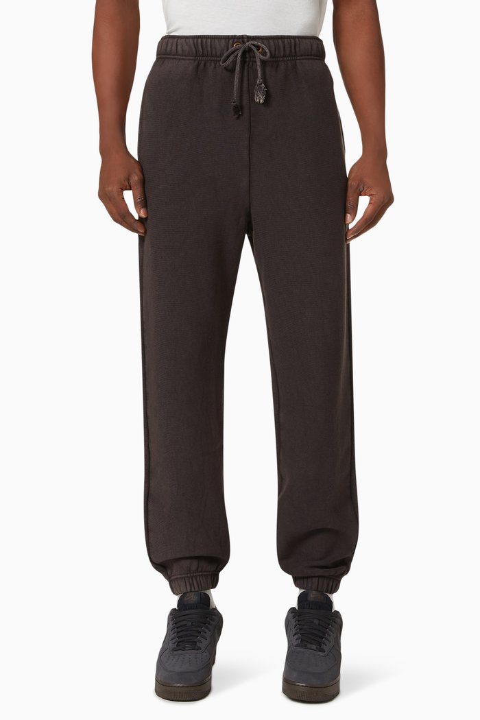 Elastic Cuff Pants in Reverse Weave Fleece, Black