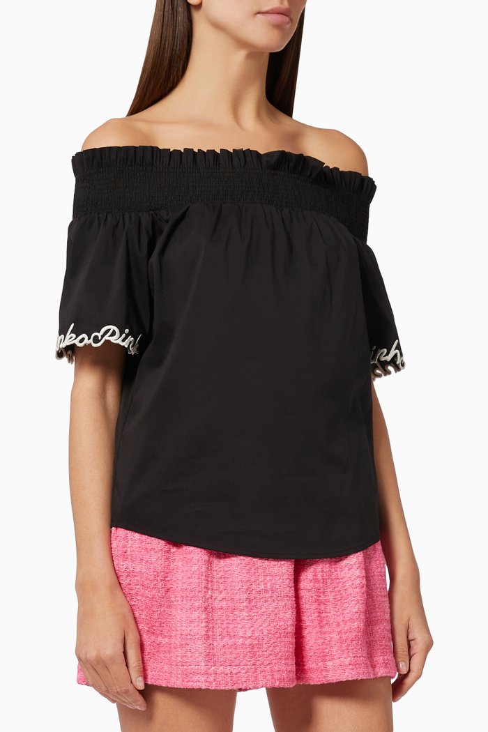 

Ravenna Blouse in Cotton, Black