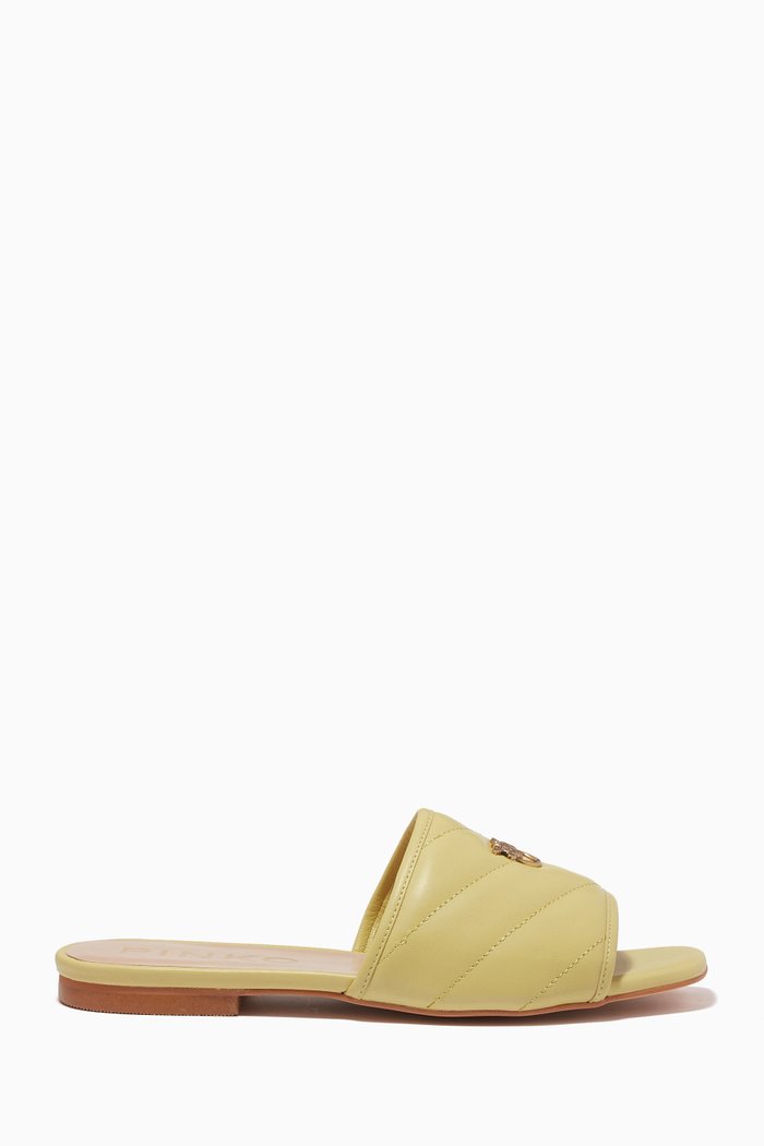 

Molly Slippers in Quilted Leather, Yellow