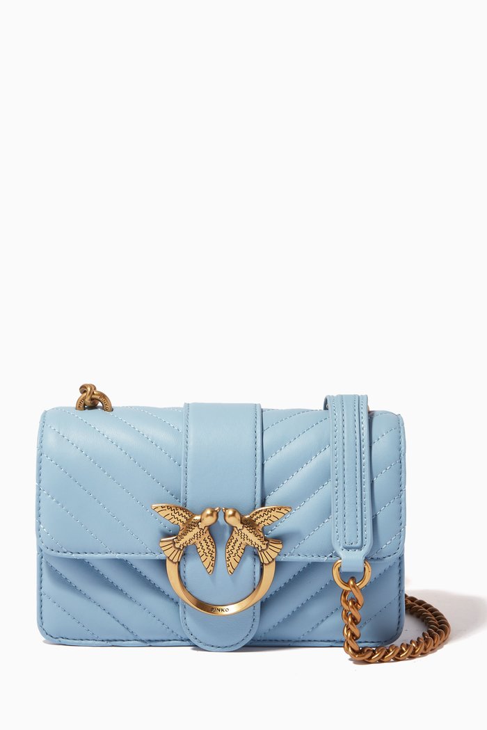 

Love Mini Icon Bag in Quilted Leather, Blue