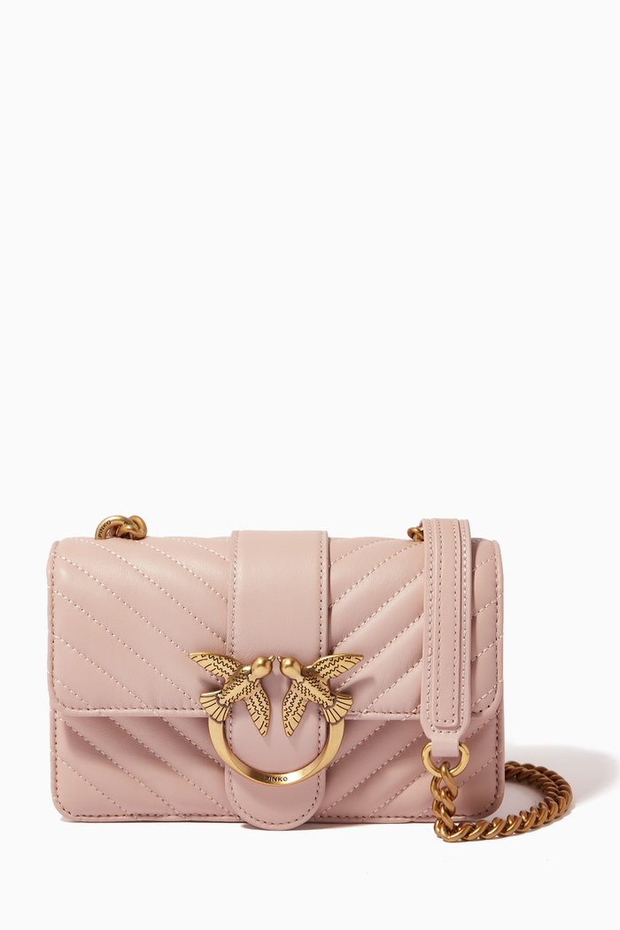 

Love Mini Icon Bag in Quilted Leather, Pink
