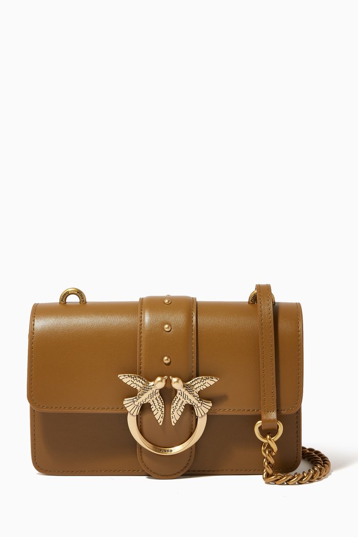 

Classic Love Mini Icon Bag in Leather, Brown