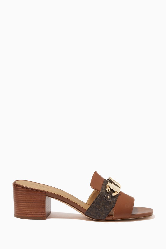 

Izzy 50 Mules in Canvas & Leather, Multicolour