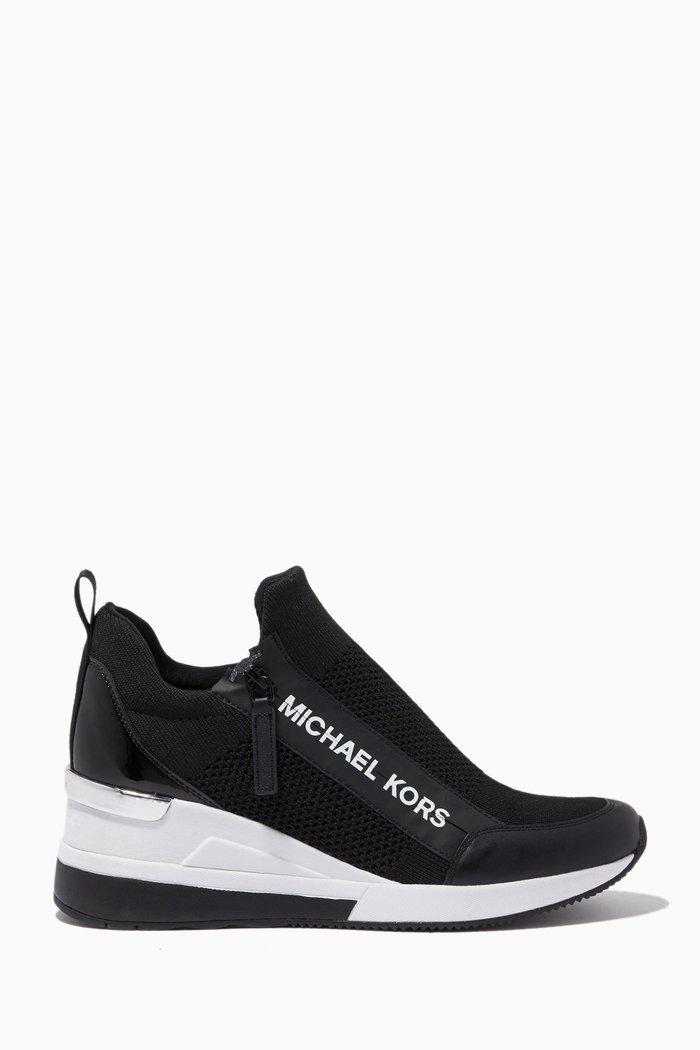 Willis Wedge Trainers, Black