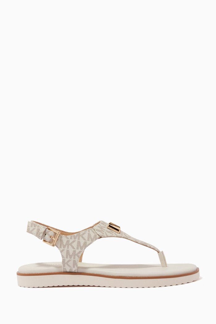 

Jilly Flat Sandals in Logo Canvas, White