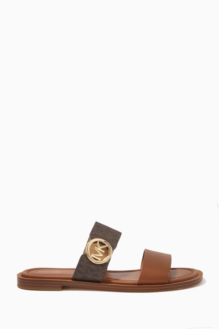 Summer Sandals in Canvas & Leather, Multicolour
