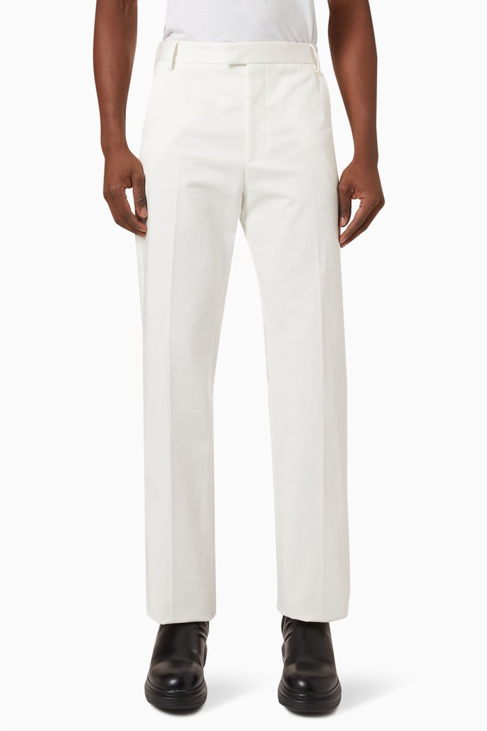 

Straight Fit Pants in Cotton, White