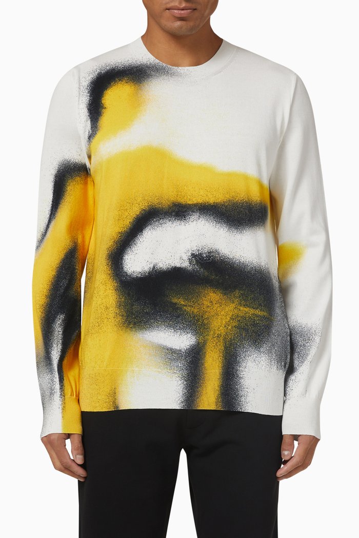 

Spray Paint Sweatshirt in Cotton Jersey, White