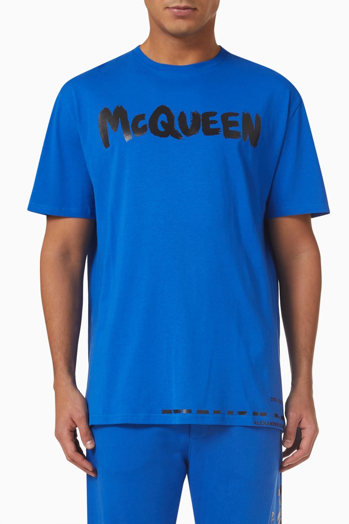 

Graffiti T-shirt in Organic Cotton Jersey, Blue