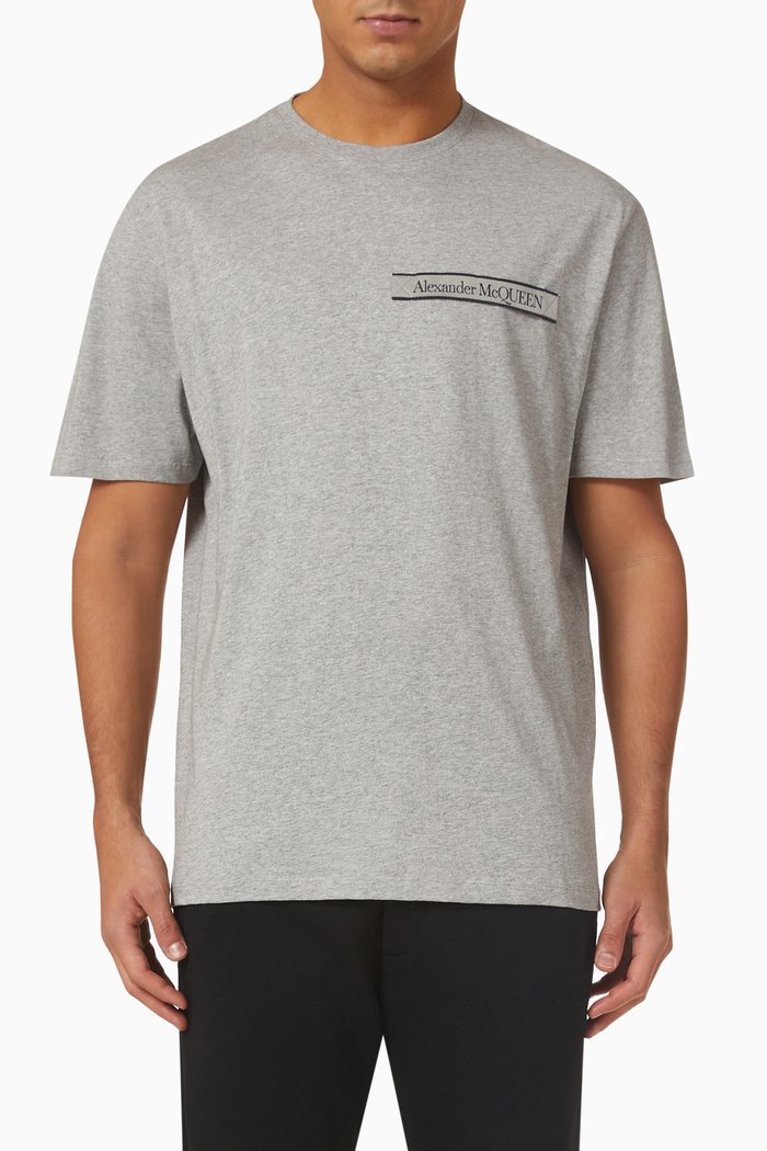 

Selvedge Logo Tape T-shirt in Organic Cotton Jersey, White