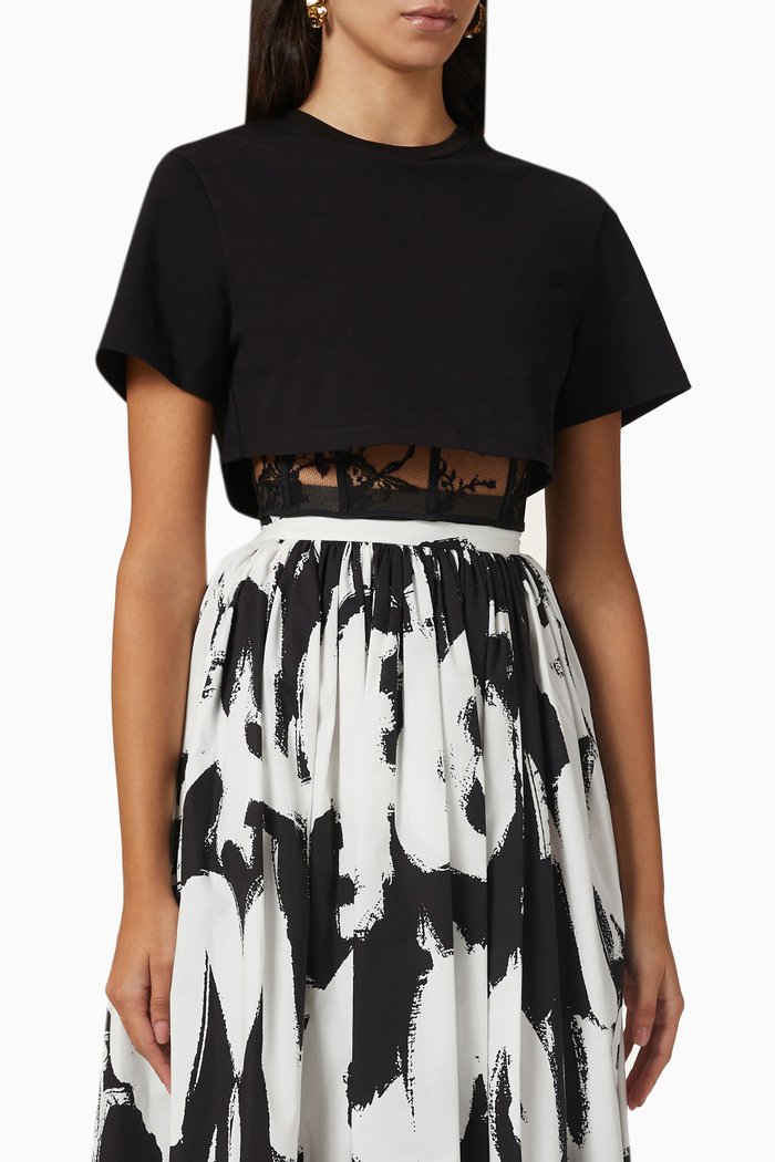 

Corset T-shirt in Jersey, Black