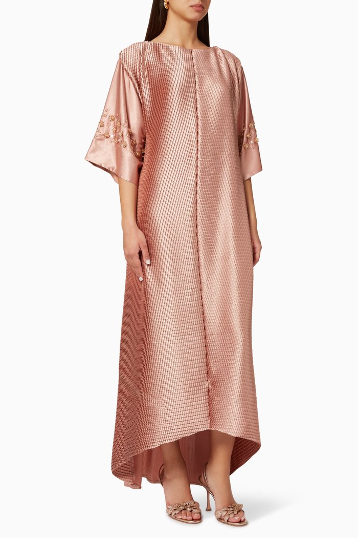 

Embellished Dress in Satin, Orange