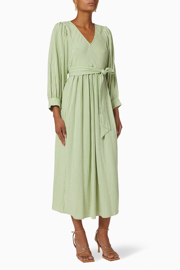 

Striped Midi Dress, Green
