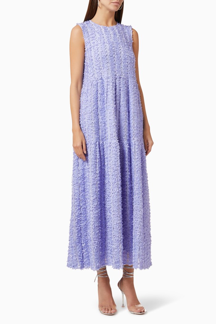

Sula Maxi Dress in Petal Textured Lace, Purple