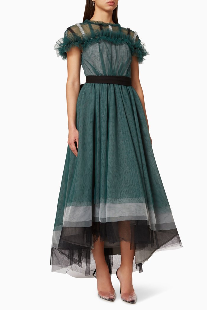 

Ruffle Dress in Tulle, Black