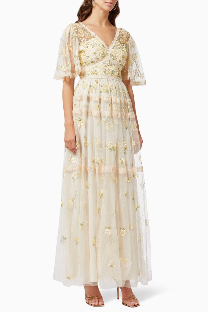 

Shimmer Primrose Gown in Tulle, Yellow