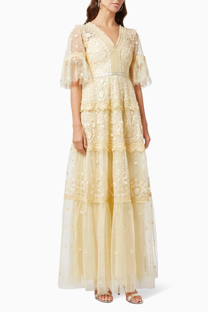 

Midsummer Lace Gown in Tulle, Yellow